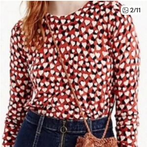 J. Crew Merino Wool Tippi Red Heart Sweater